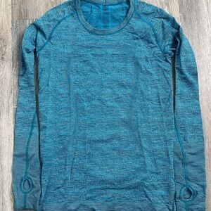 Blue Lululemon Swiftly Long Sleeve Shirt Size 8